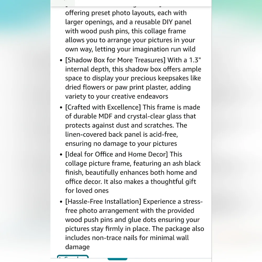 New in box black photo frame, deep, shadow box - Picture 14 of 15